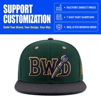 Gorra Deportiva de 6 Paneles con Visera Plana Ajustable, Logotipo Bordado Personalizado, Gorras Transpirables Vintage de Dos Tonos con Cierre a Presión