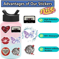 Autocollants adhésifs imperméables et durables en vinyle pour la marque à usage personnel, impression UV, finition de surface d'estampage