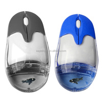 Souris d'ordinateur personnalisée remplie de liquide avec figurine flottante, logo personnalisé, mode double filaire/sans fil intégrable
