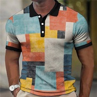 Grosir kaus Polo lengan pendek pria, baju Polo motif kotak-kotak Vintage kasual gaya Eropa Amerika musim panas motif dapat disesuaikan