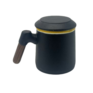 ชุดถ้วยชาเซรามิกพร้อมฝาปิดและที่กรองชา ด้ามไม้ ขายส่งจากโรงงาน - Product Image 5