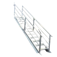 Escalier industriel extérieur en acier galvanisé Escalier métallique avec balustrades et mains courantes pour usage extérieur