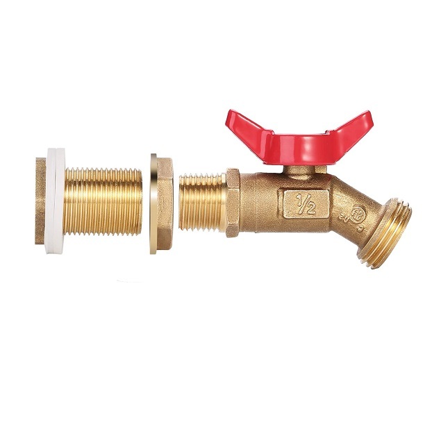 Irrigation Hose Bibb 1/2 Inch MIP X 1/2 Inch MHT Brass Brass Rain Barrel Spigot Rain Barrel Quarter Turn Ball Valve Spigot