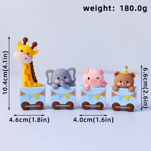 การ์ตูนรูปลิงหมีม้าลูกโป่งน้ำทรงสี่เหลี่ยมสีรุ้งสำหรับตกแต่งบนยอดเค้กตุ๊กตากาวแบบนุ่ม - Product Image 6