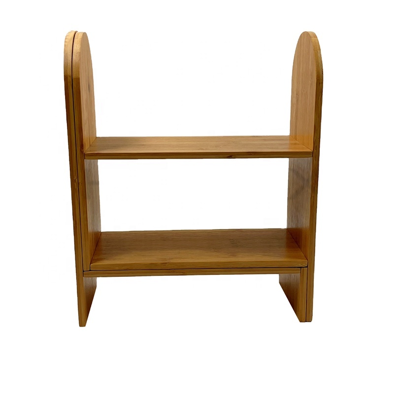 Бамбуковый Настольный органайзер для хранения, регулируемая настольная полка для демонстрации, многофункциональная книжная полка