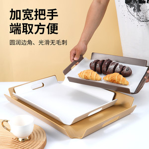 Rectangular <b>Plastic</b> Serving <b>Tray</b> Commercial Grade With Handle For Restaurant Use - Product Image 5