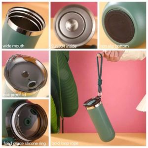 2025 New Stainless Steel Rope Insulated <b>Coffee</b> Mug with Lid Business Office Water Cup Car <b>Bottle</b> for Cold Beverages - Product Image 2