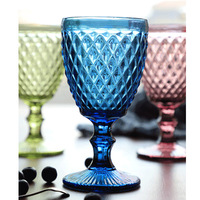 Gobelets en verre vintage modernes verres à vin gobelet à eau tasse en verre vente chaude fête pour mariage 240ML événement 300ml 10oz bleu vert