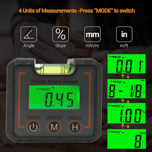2025 ЖК-дисплей цифровой электронный датчик угла уровня Магнитный базовый углоискатель Пузырьковые измерительные приборы уровня коробка уровня - Product Image 5