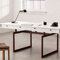 Bureau d'ordinateur moderne en bois massif blanc, convertible, extensible, réglable en hauteur, pour hôtel, bureau, maison