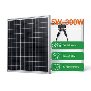 Panel solar personalizado 10W 50W 100W Paneles <span class=keywords><strong>solares</strong></span> 12V 24V Módulo PV Panel solar de vidrio monocristalino Placa solar Perc <span class=keywords><strong>para</strong></span> fuera de la red - Product Image 1