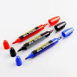 Marqueur permanent indélébile à double pointe, grande capacité, en plastique, imperméable, pour logo personnalisé - Product Image 1