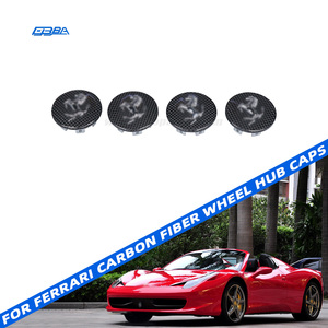 Original Bolt Holes For Ferrari 458 488 F8 F12 812 Set of 4 Lightweight Cavallino Emblem Carbon Fiber <b>Wheel</b> Center Caps - Product Image 2