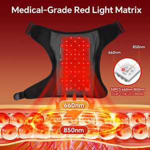Fascia Spalla Riscaldata e Vibrante Senza Fili con Terapia a Luce Rossa LED Infrarossi per Massaggio a Collo e Spalle per Sollievo dal Dolore - Product Image 3