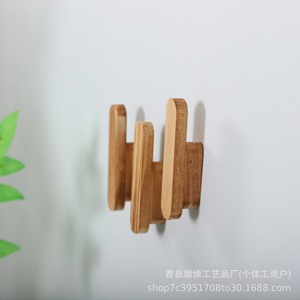 Solid Wood <b>Wall</b> Mounted <b>Hook</b> Rectangle Eco Friendly Multipurpose Home Storage Rack - Product Image 2