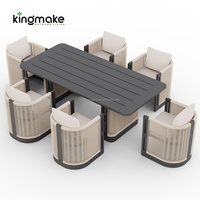 Ensemble de meubles de jardin en aluminium pour restaurant, résistant aux UV, avec chaises et tables en corde tressée