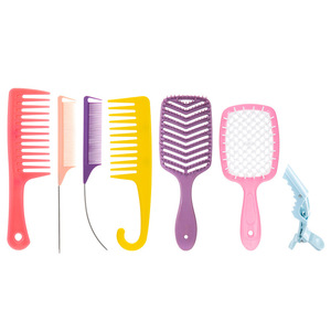 Ensemble de peignes à cheveux Wanmei, grands peignes à dents larges en plastique pour usage domestique, peignes à queue pointue pour le coiffage, le lissage et le démêlage - Product Image 1