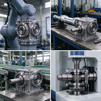 Ensemble d'engrenages hélicoïdaux et à vis sans fin en acier inoxydable 440C sur mesure, usinés CNC, avec arbre d'engrenage de précision à faible jeu pour réducteur de boîte de vitesses OEM