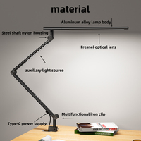Lampe de bureau LED à commande tactile, luminosité/couleur, 95 CRI, base en aluminium pliable, design simple, double éclairage, mémoire/minuterie, pour bureau et chambre