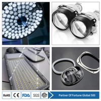Lentille collimateur réflecteur LED convexe BO-GLASS OEM DIA10-150mm en borosilicate 3.3 avec revêtement antireflet, clarté étroite de 5 degrés