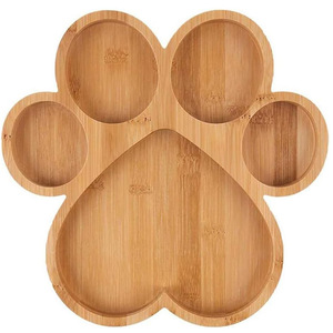 Bamboo Paw Shaped Serving <b>Tray</b> Multifunctional Dish For Party <b>Snacks</b> And Desserts - Product Image 5