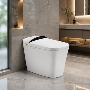 โถสุขภัณฑ์อัจฉริยะ ARROW รุ่น Modern Auto Open Electronic Toilet แบบติดตั้งบนพื้น พร้อมระบบชำระล้างอัตโนมัติ ถังเก็บน้ำแบบซ่อน วัสดุเซรามิก ระบบไซฟอนแบบ S-Trap ชิ้นเดียว - Product Image 1