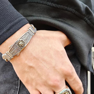 Pulsera de León Dominante Estilo Hip Hop, Plata Tailandesa, Estilo Motociclista, Tendencia Punk Personalizada, Hombre Fuerte y Salvaje - Product Image 3