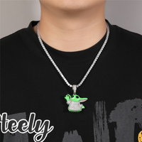 Collier avec pendentif personnalisé en alliage de zinc, style hip-hop, émail, personnage de dessin animé, accessoires de bijoux pour enfant, garçon, fille