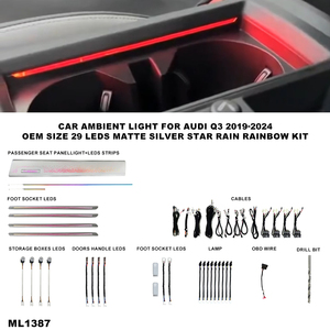 Xenplus Nouvelle édition Star Rain argent mat 29 lumières Symphony LED Lumière d'ambiance intérieure pour <span class=keywords><strong>voiture</strong></span> Audi Q3 2019-2024 - Product Image 2
