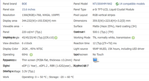 <span class=keywords><strong>15.6</strong></span> inch máy tính xách tay màn hình hiển thị <span class=keywords><strong>LED</strong></span> NT156WHM-N42 30 pin giấy LCD trong nhà Áp phích kỹ thuật số ứng dụng 1 năm bảo hành - Product Image 4