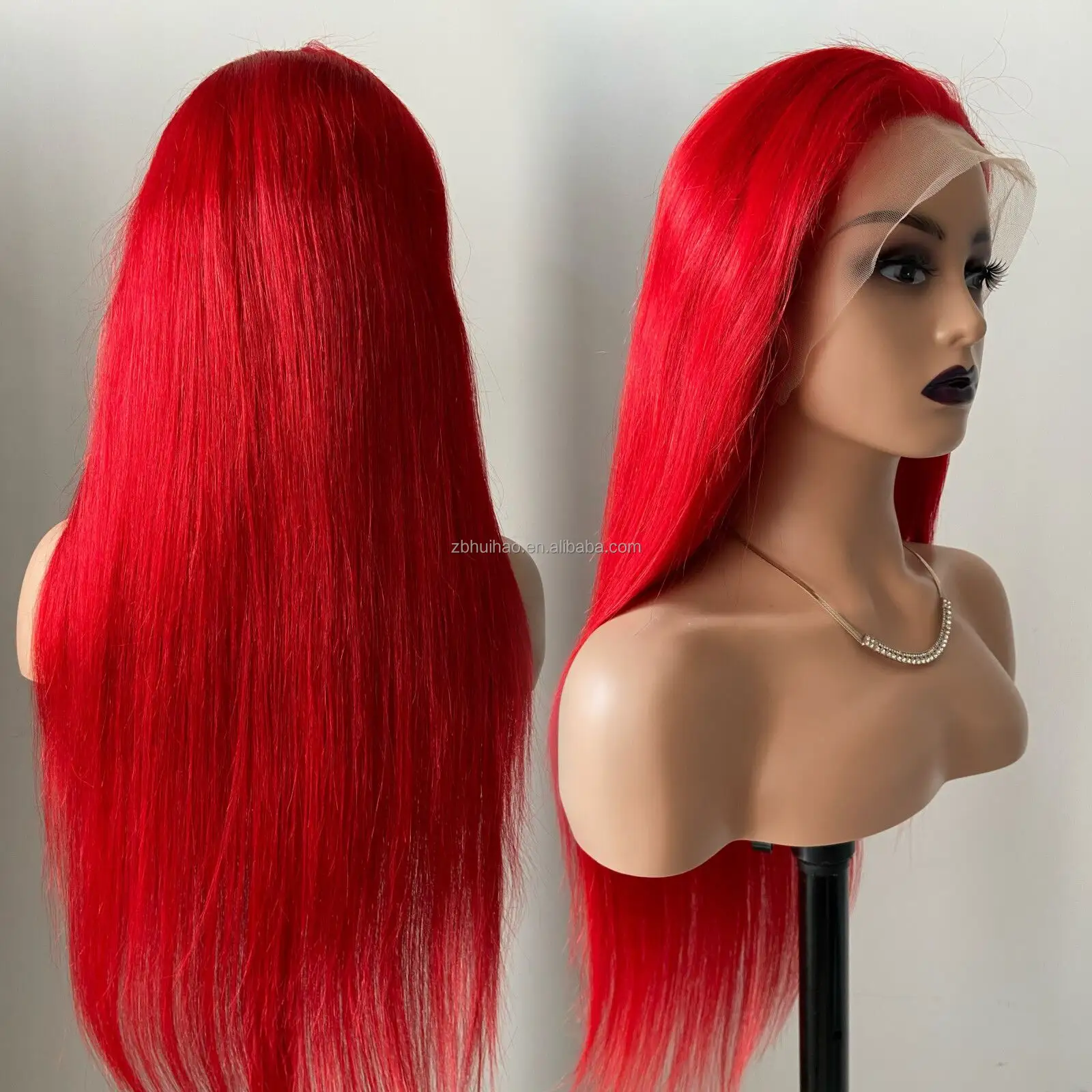 Wholesale frontal wig virgin hair vendor hd lace 13x4 hd red loose deep wave wig 40 inch long lace front wig