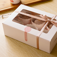 Vente en gros de conteneurs alimentaires pour boulangerie à biscuits imprimés personnalisés boîte d'emballage de pâtisserie boîte à beignets en papier