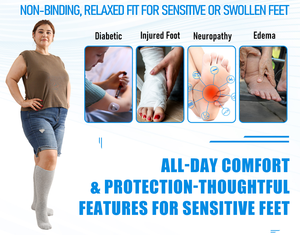 Calcetines Anchos de Bambú para Diabéticos, Antideslizantes, Antibacterianos, con Suela Gruesa, Ajuste Holgado, Sin Compresión - Product Image 5