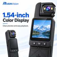 Caméra corporelle RusinVision DV-02 1080P avec contrôle WiFi via application, vision nocturne IR, télécommande, conception durable – Utilisation intérieure/extérieure, portable