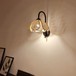<strong>Wicker</strong> Chandelier Hand-Woven Rattan <strong>Wicker</strong> <strong>Light</strong> Natural Bamboo <strong>Wall</strong> <strong>Light</strong> for Living Dining Room Farmhouse - Product Image 5