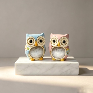 Salvadanaio in Ceramica a Forma di Gufo Floreale Dipinto a Mano, Colorato, a Tema Animale, Regalo per Bambini, Decorazione da Scrivania e <span class=keywords><strong>Casa</strong></span> - Product Image 6