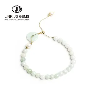 JD Großhandel New Design Nature del stein Perlen Myanmar Smaragd Jade Armband für DIY Schmuck herstellung und Schmuck Design