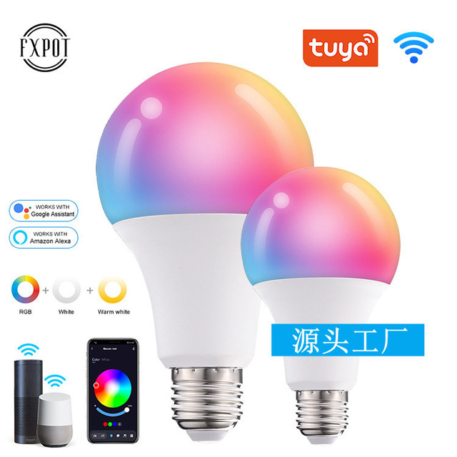 Tuya WiFi/ E27 RGB Smart LED Light Bulbs 110V 220V Alexa Controlled Smart Lamps
