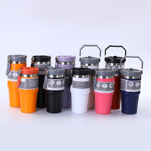 30oz Keep Warm Iced Stainless Steel Bullet Vacuum Insulated Tumbler Handle <b>Straw</b> 6-12 Hours Thermal Performance Women's - Product Image 3