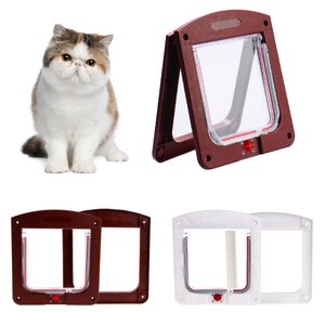 4 Forma de bloqueo con llave magnética para gato pequeño perro tapa de plástico Puerta de gato - Product Image 3