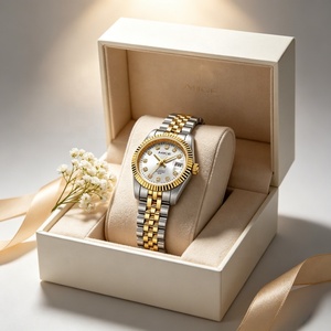 50 piezas de relojes mecánicos automáticos de acero inoxidable de lujo de 26 mm con logotipo personalizado para mujer, elegantes relojes Miyota 6T15 para damas - Product Image 2