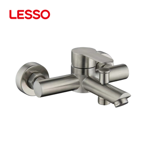 Miscelatore per Vasca da Bagno a Parete di Alta Qualità LESSO, Rubinetto <span class=keywords><strong>Doccia</strong></span> <span class=keywords><strong>in</strong></span> <span class=keywords><strong>Acciaio</strong></span> <span class=keywords><strong>Inox</strong></span> Spazzolato con Ceramica - Product Image 3