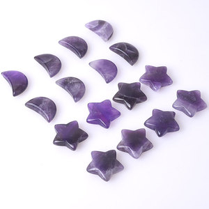 Personalizado tallado a mano Natural sueño amatista cristal estrella y <span class=keywords><strong>luna</strong></span> de cristal para regalos - Product Image 1