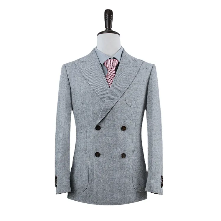 Grey Blazer Fashion Herren anzug Zweireiher Weste Großhandel Türkei Herren anzüge 2021