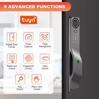 Serrure de porte intelligente à reconnaissance faciale 3D, serrure numérique Wifi Tuya, déverrouillage par empreinte digitale, déverrouillage par motif statique de la paume, interphone vidéo avec caméra