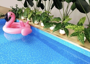 โรงงานผลิตแผ่นรองสระน้ำ ฟิล์มสระน้ำแบบกำหนดเอง ป้องกันคลอรีน ป้องกันการเสื่อมสภาพ ลายระลอกน้ำ โมเสค ความหนา 1.5 มม. 1.65 มม. กันลื่น - Product Image 5