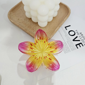 Qianjin yeni varış parlayan çiçek saç klipleri toptan yaratıcı aydınlık plastik kızlar için saç aksesuarları - Product Image 6