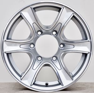 Jante de remorque noire et argentée à 6 pattes de 16 pouces-6 sur un motif de patte de 5.5 pouces-largeur de 6 pouces - Product Image 3