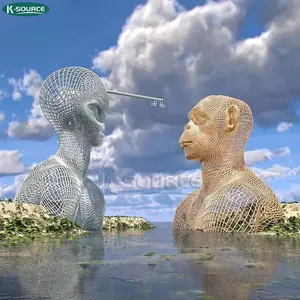 3D不锈钢编织人文景观装饰雕塑