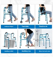 Conçu pour Walker Rollator Cadre de main courante multifonctionnel pour les personnes âgées et les personnes handicapées Thérapie de rééducation Aide à la mobilité